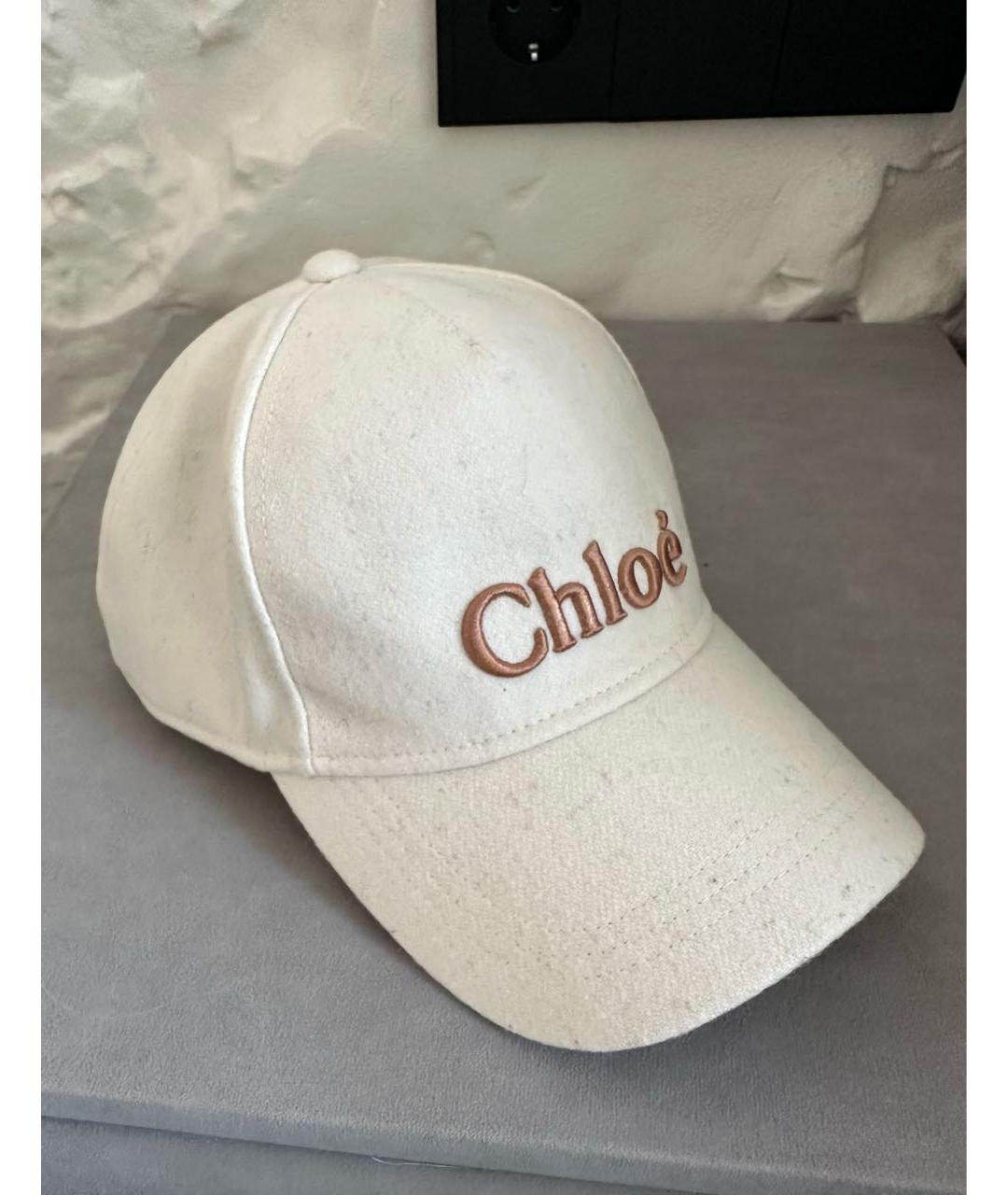 CHLOE Белая шерстяная кепка, фото 3