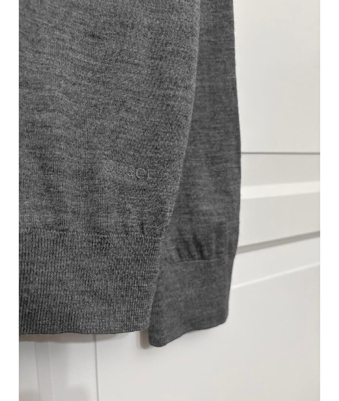 GUCCI Серый шерстяной джемпер / свитер, фото 4