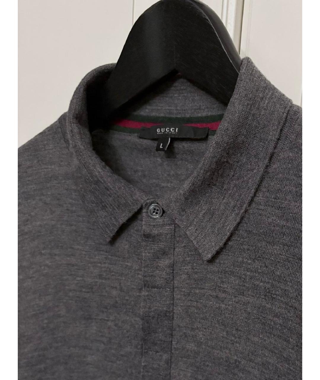 GUCCI Серый шерстяной джемпер / свитер, фото 3