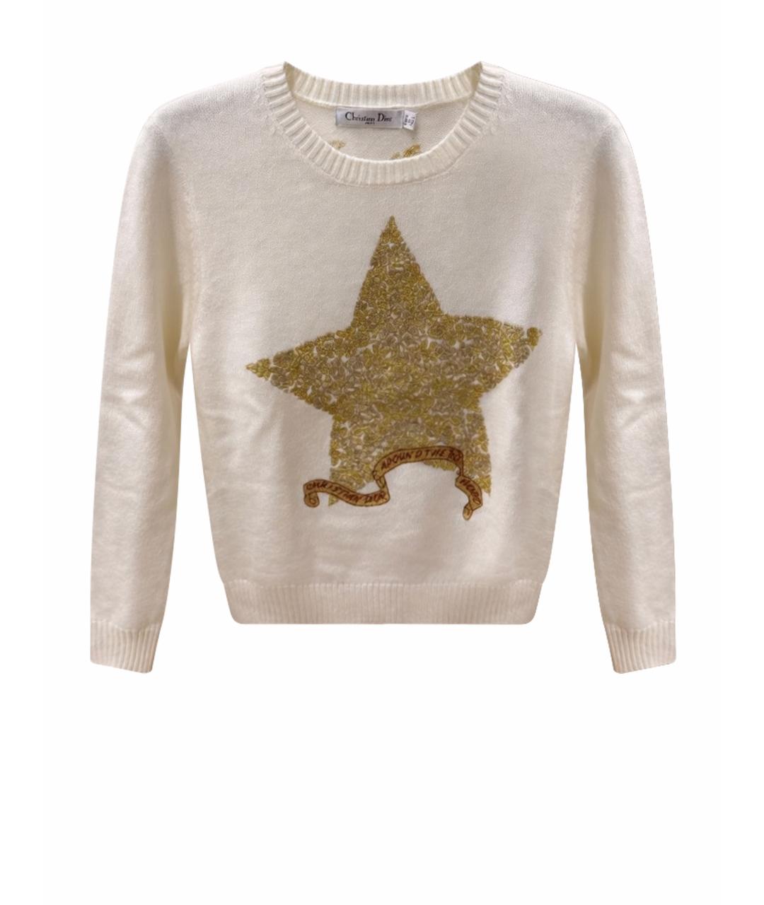 CHRISTIAN DIOR Бежевый шерстяной джемпер / свитер, фото 1