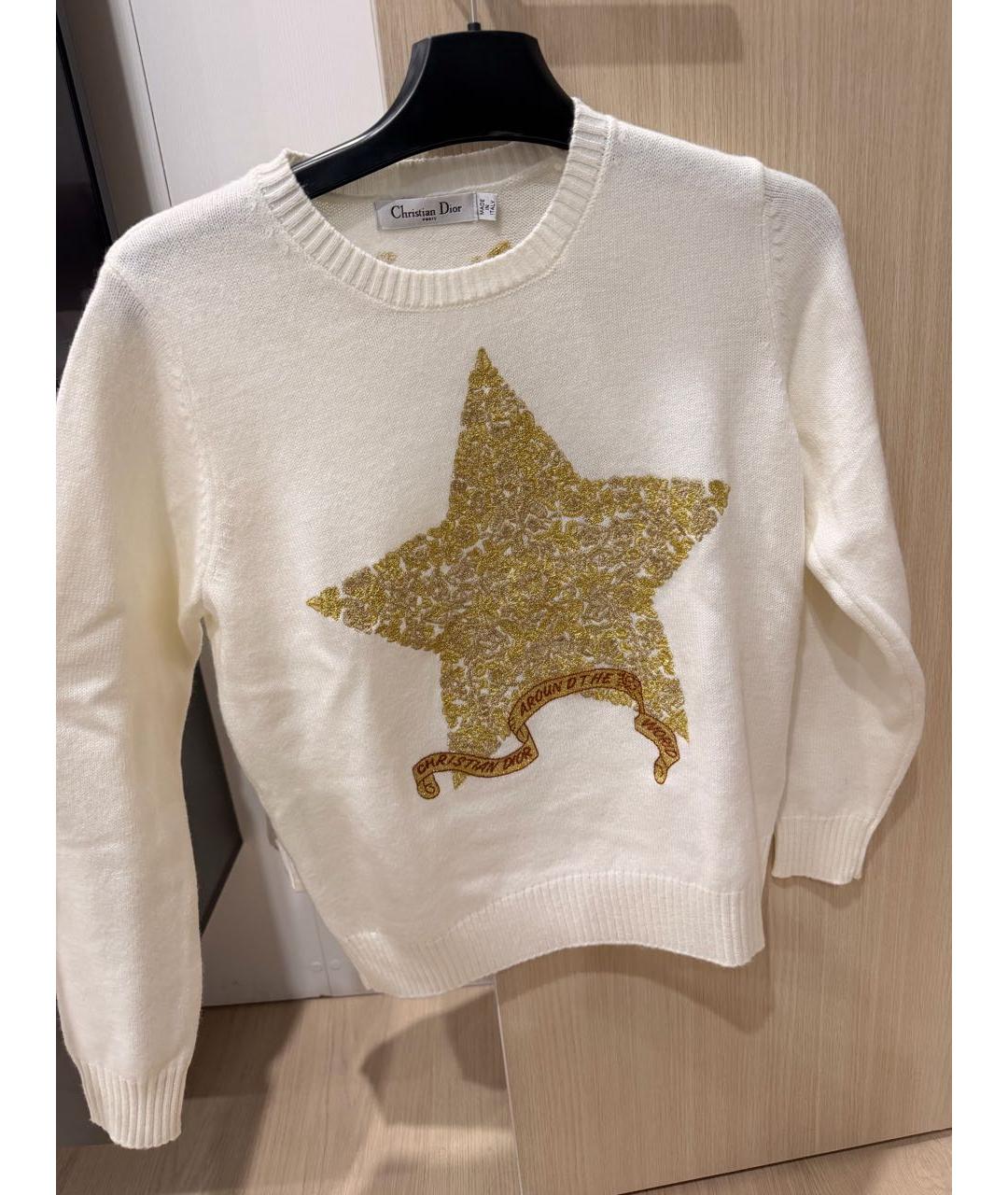 CHRISTIAN DIOR Бежевый шерстяной джемпер / свитер, фото 3
