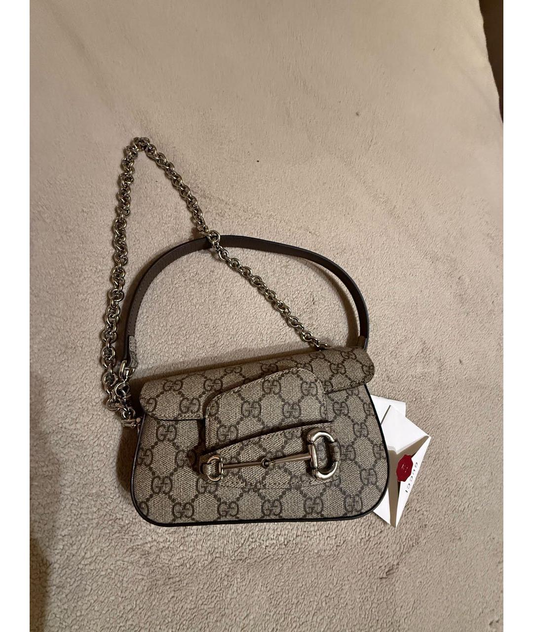 GUCCI Бежевая сумка с короткими ручками, фото 6