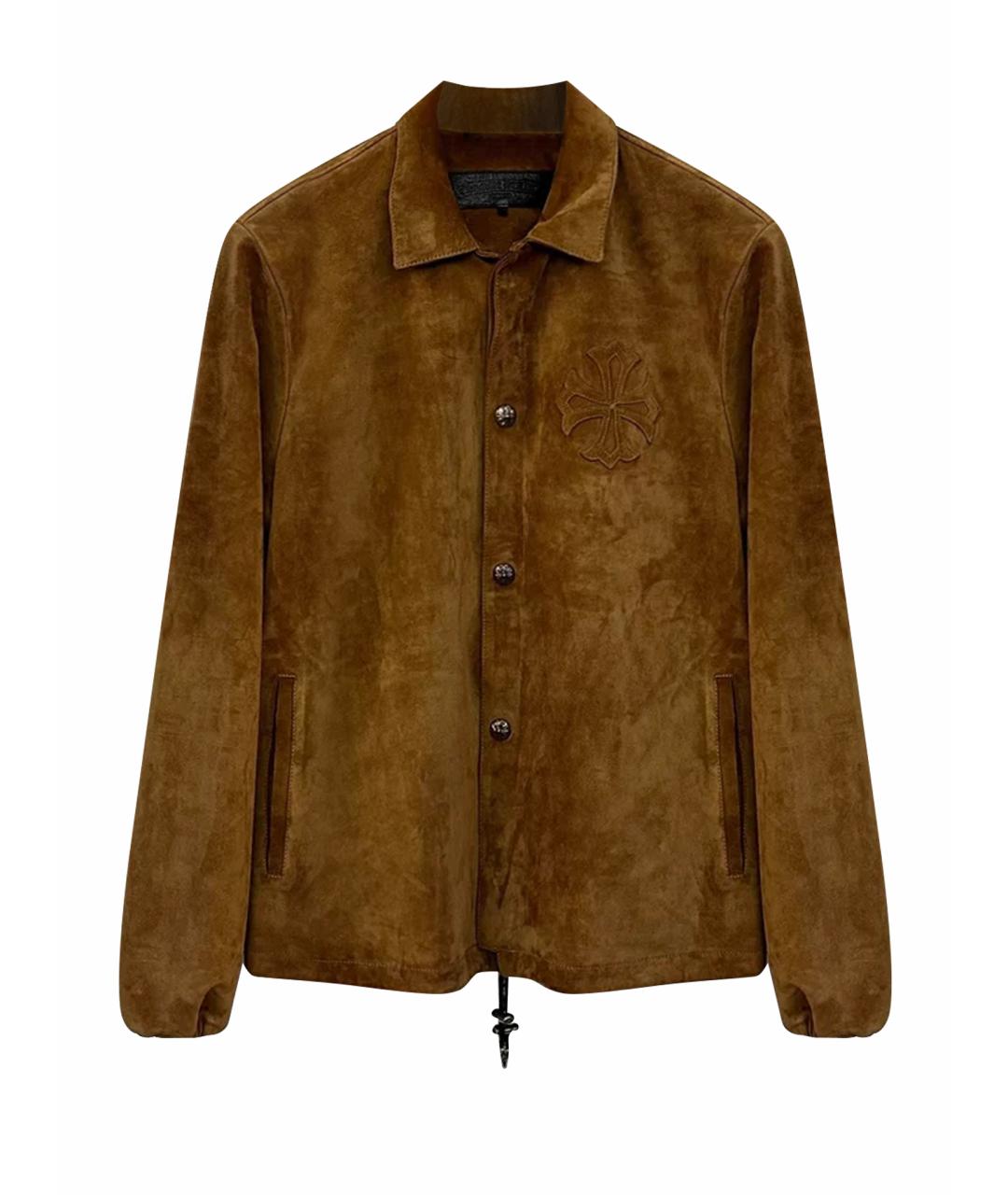 CHROME HEARTS Коричневая замшевая куртка, фото 1