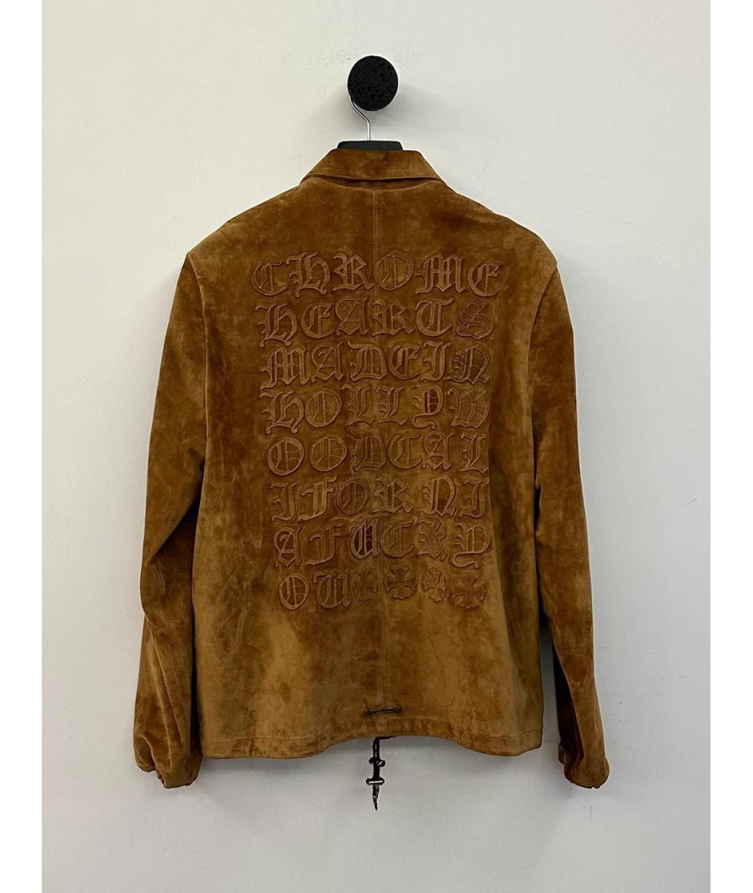 CHROME HEARTS Коричневая замшевая куртка, фото 3