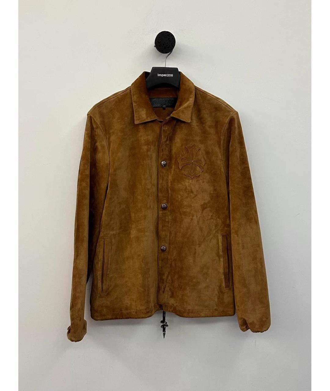 CHROME HEARTS Коричневая замшевая куртка, фото 2