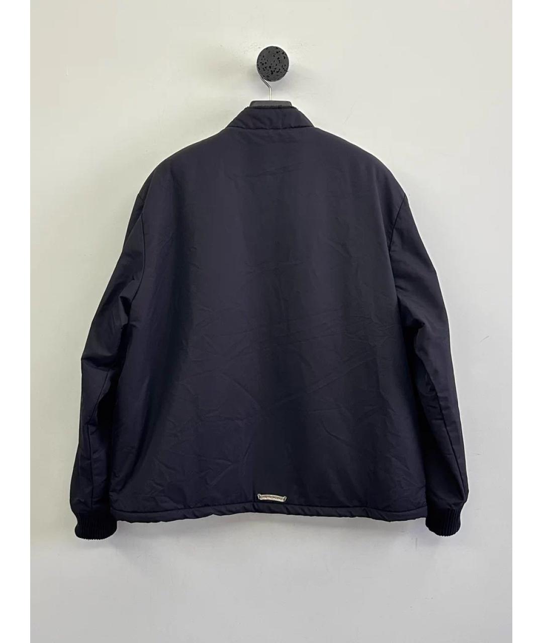 CHROME HEARTS Темно-синяя кожаная куртка, фото 4