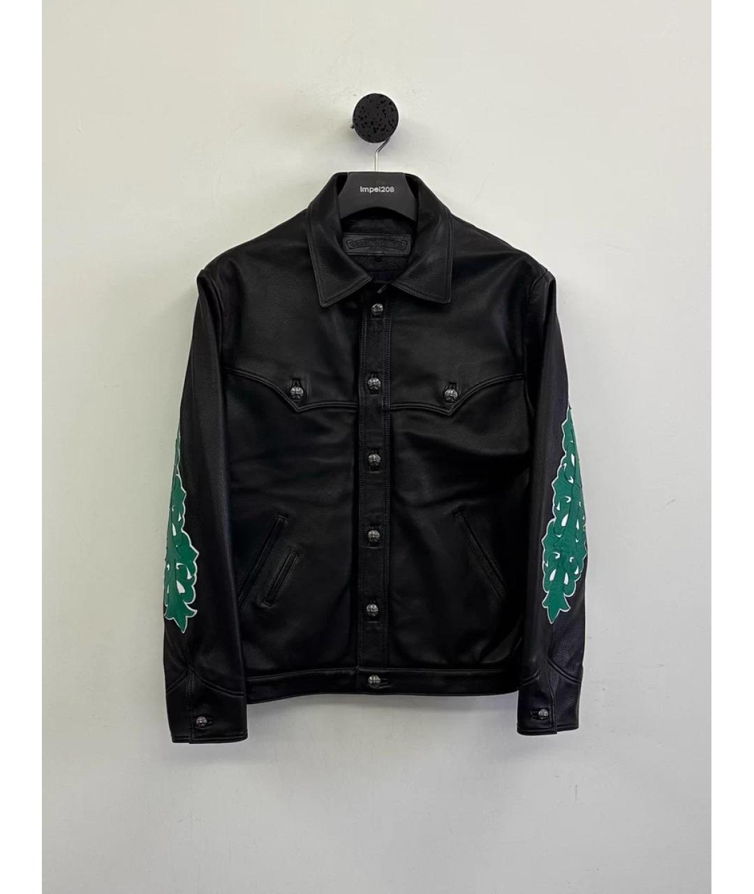 CHROME HEARTS Черная кожаная куртка, фото 3