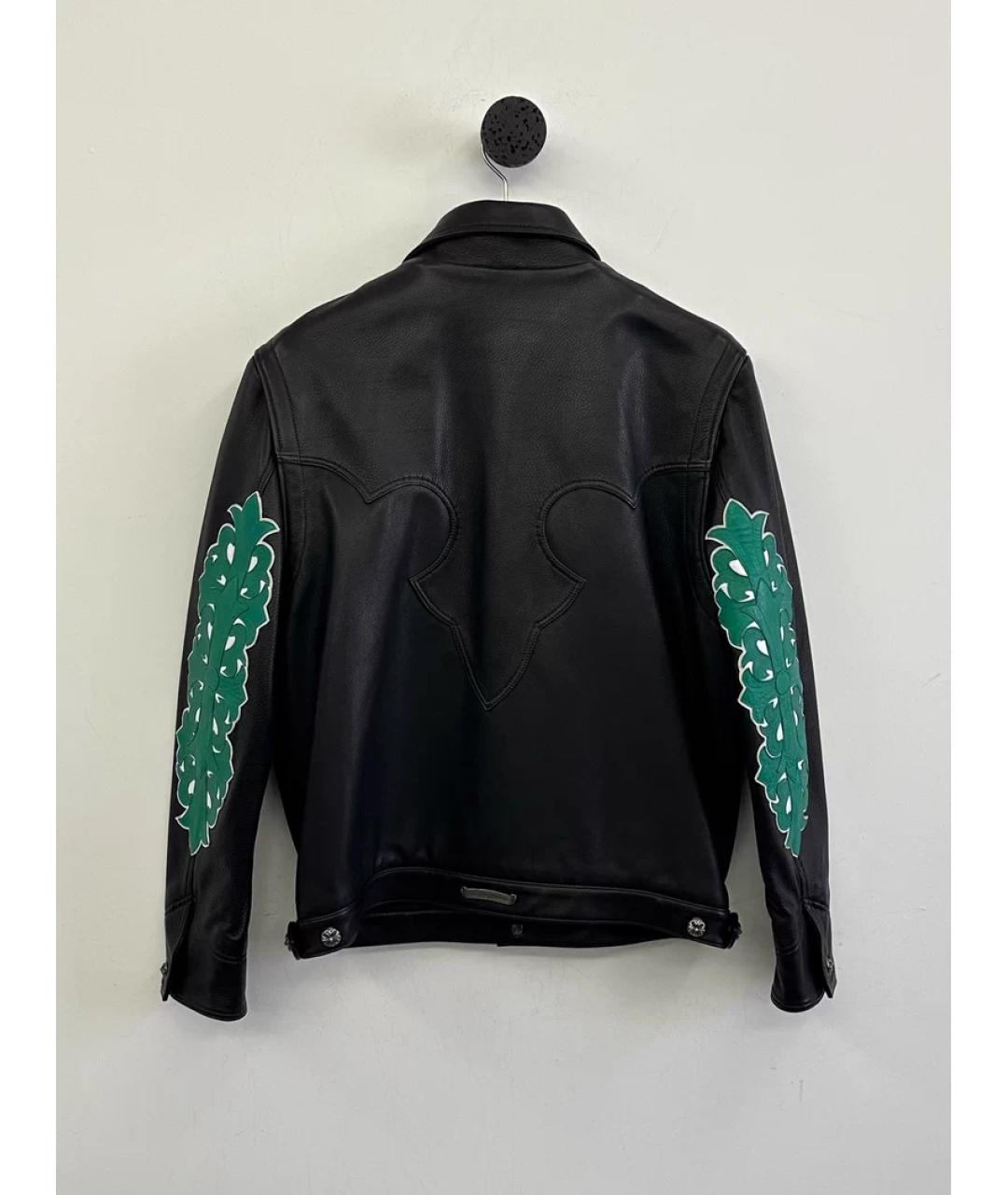 CHROME HEARTS Черная кожаная куртка, фото 4