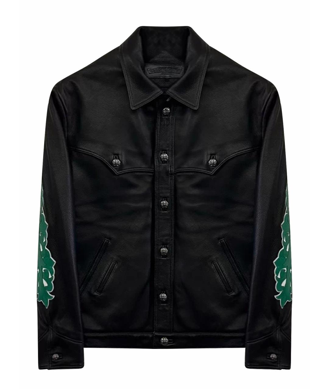 CHROME HEARTS Черная кожаная куртка, фото 1