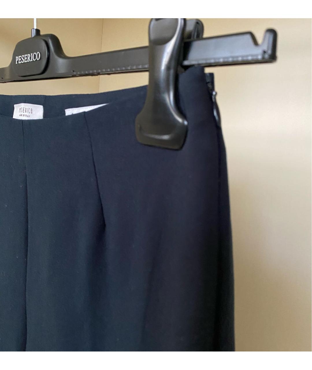 PESERICO Темно-синие хлопко-эластановые брюки узкие, фото 6