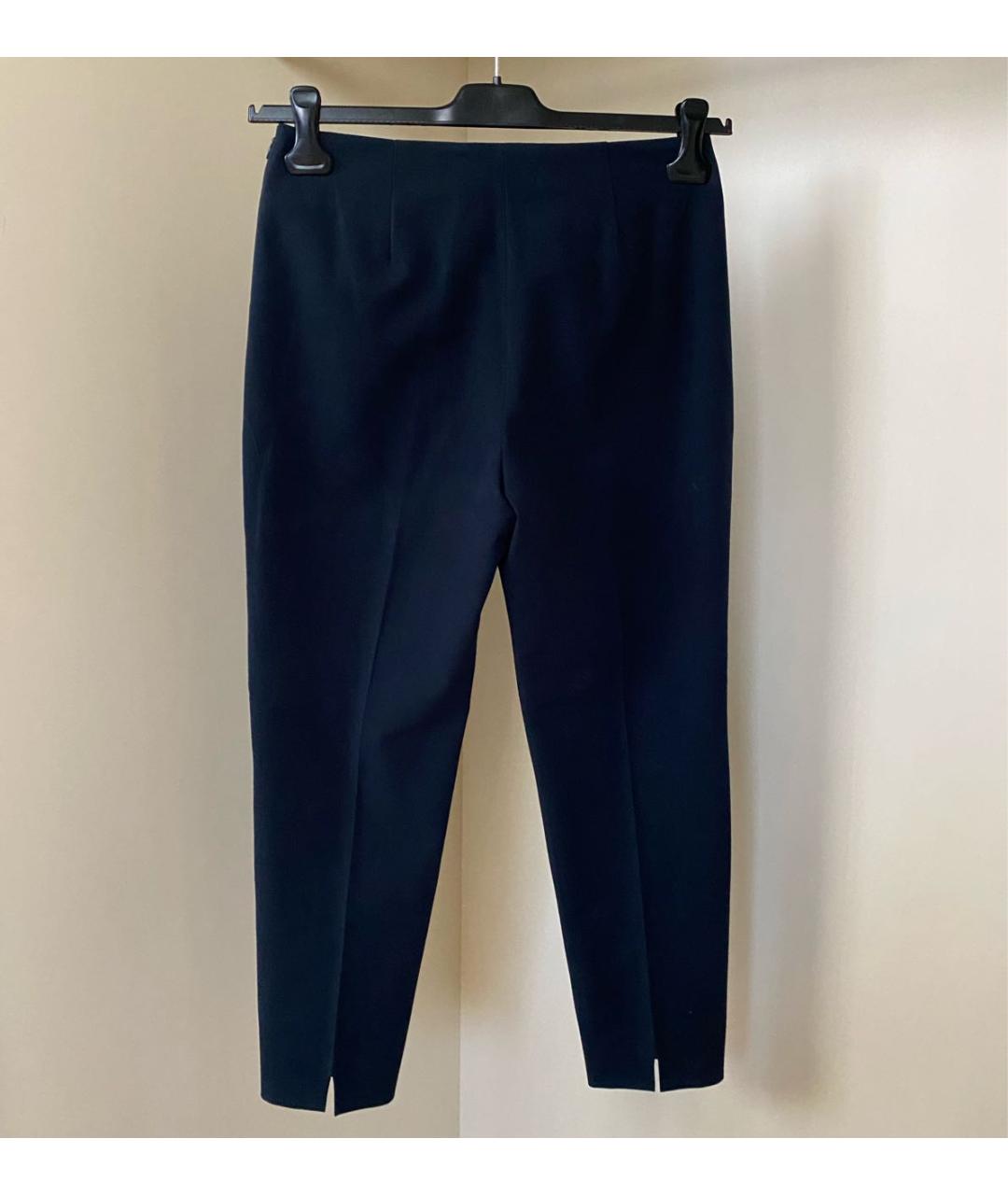 PESERICO Темно-синие хлопко-эластановые брюки узкие, фото 7