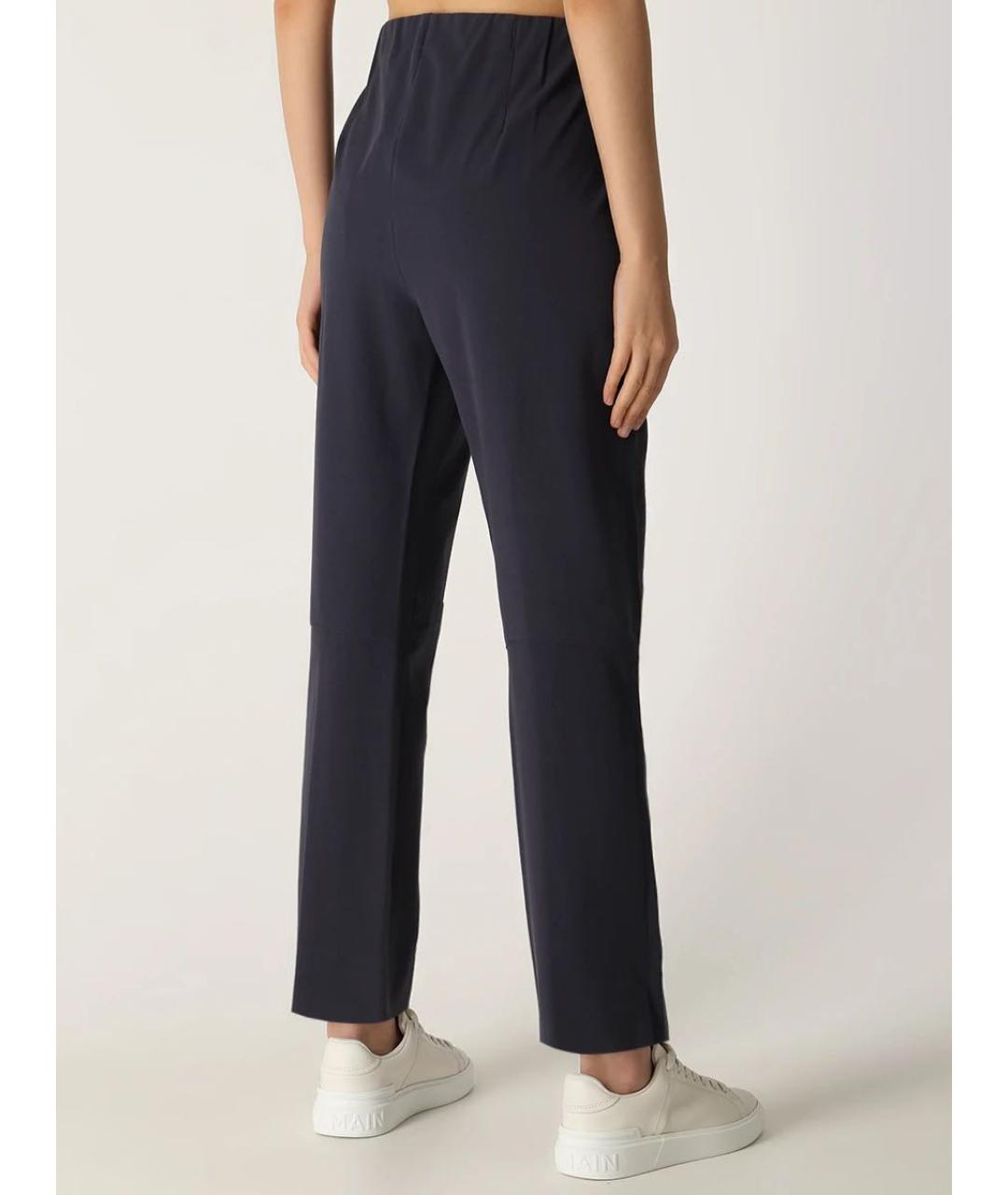 PESERICO Темно-синие хлопко-эластановые брюки узкие, фото 4