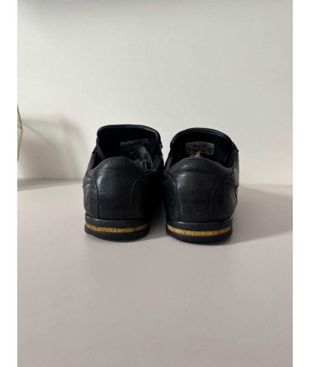 DOLCE&GABBANA Черные кожаные низкие кроссовки / кеды, фото 4