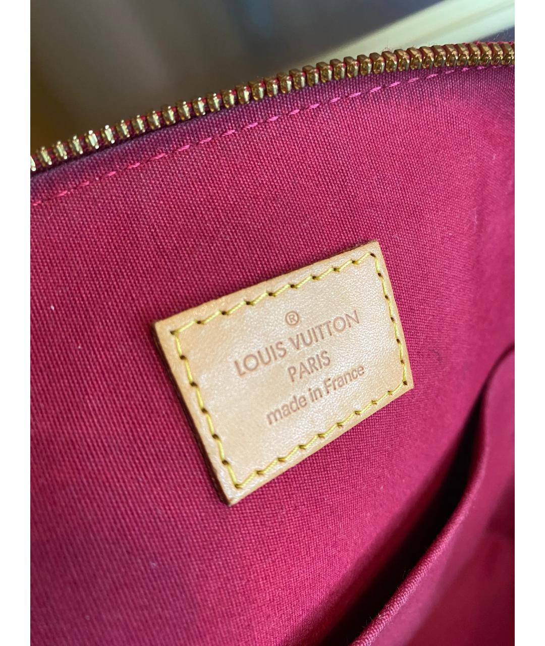 LOUIS VUITTON Красная сумка тоут из лакированной кожи, фото 5