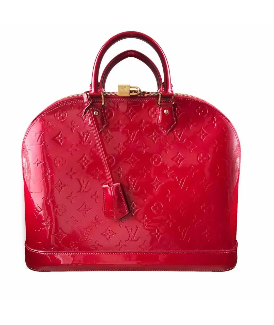 LOUIS VUITTON Красная сумка тоут из лакированной кожи, фото 9