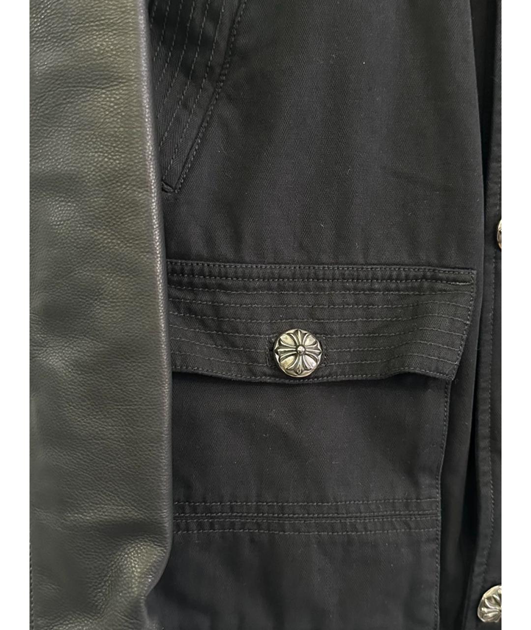 CHROME HEARTS Черная кожаная куртка, фото 3