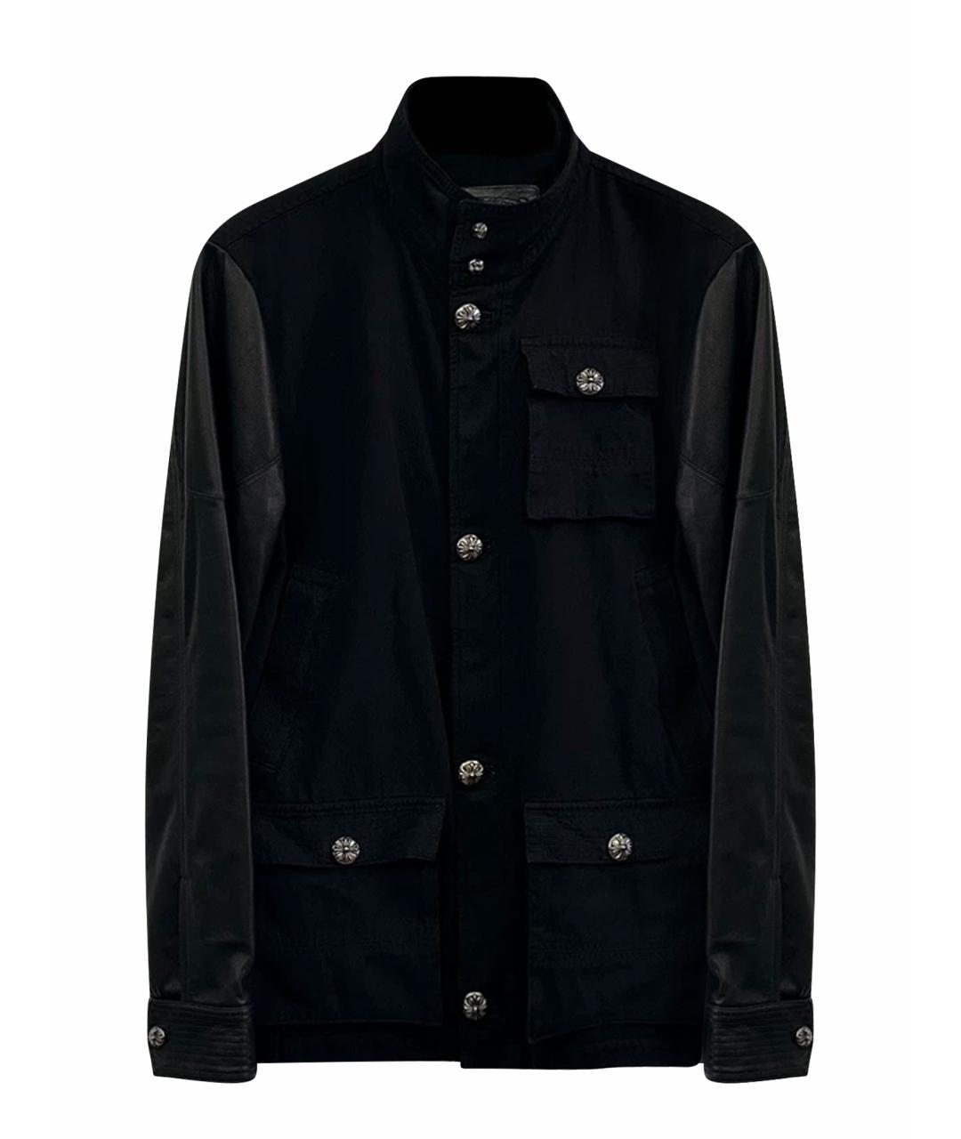 CHROME HEARTS Черная кожаная куртка, фото 1