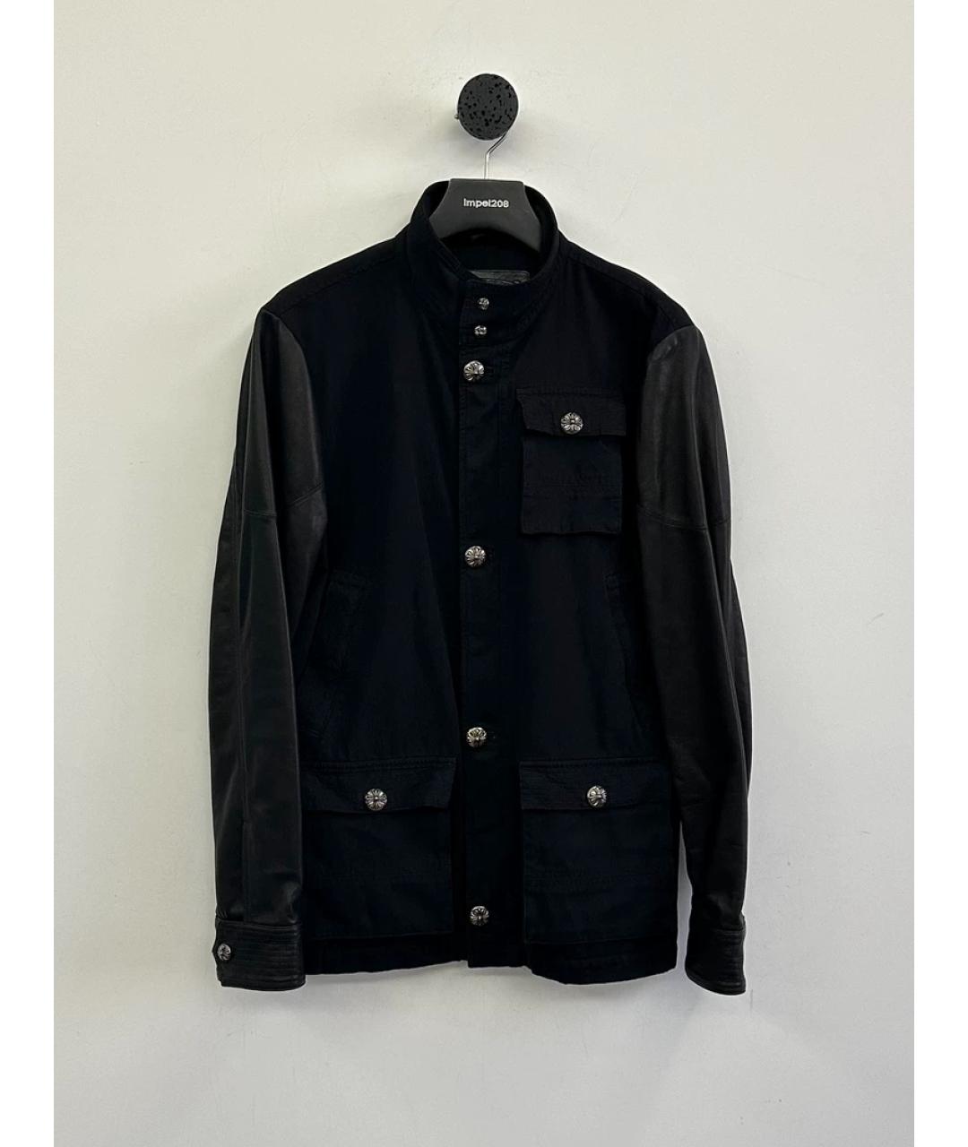 CHROME HEARTS Черная кожаная куртка, фото 4