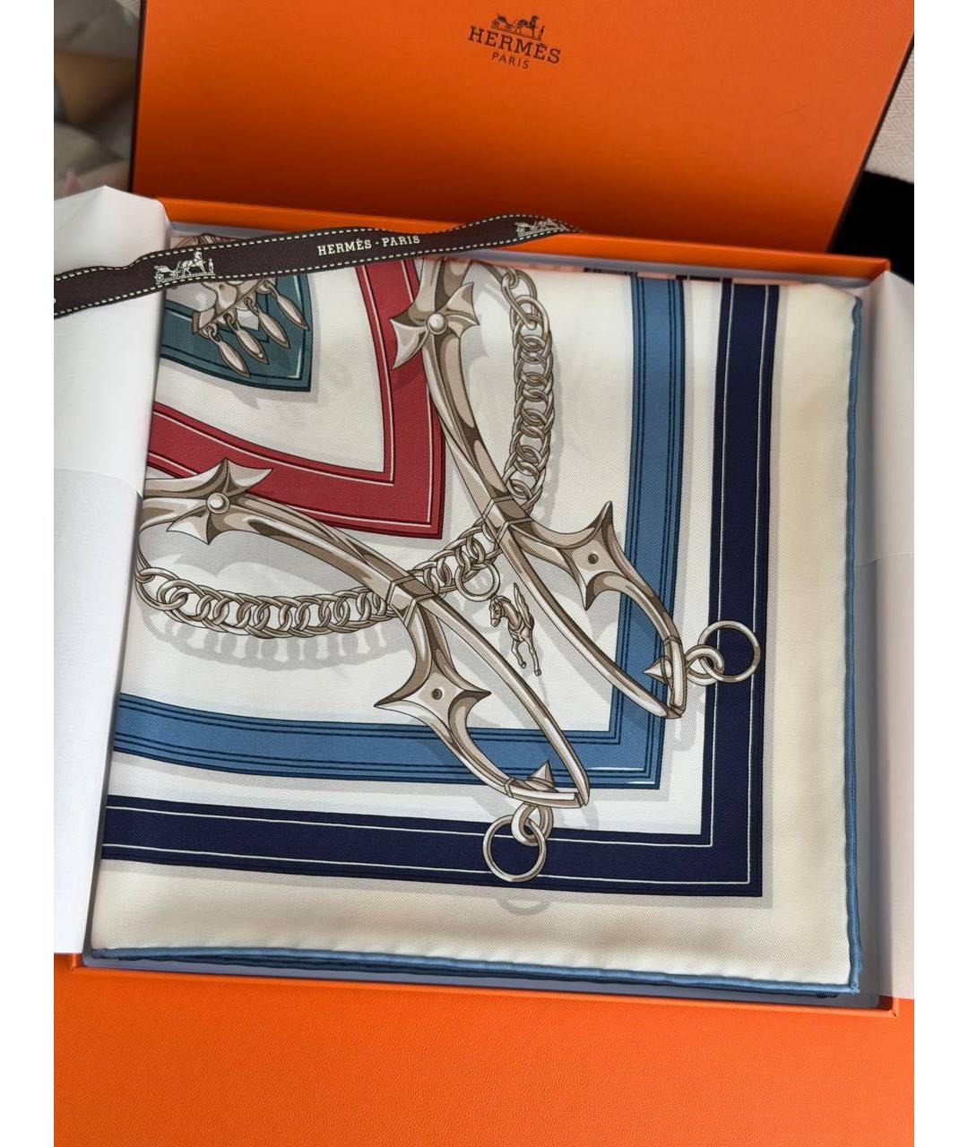 HERMES Мульти шелковый платок, фото 2