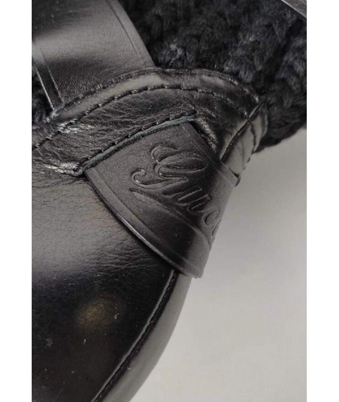 GUCCI Черные кожаные сапоги, фото 5