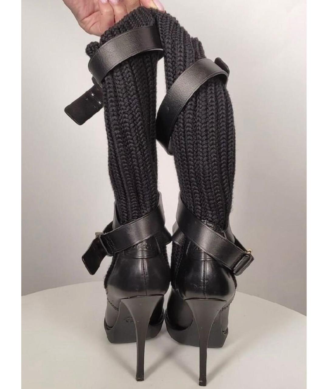 GUCCI Черные кожаные сапоги, фото 4