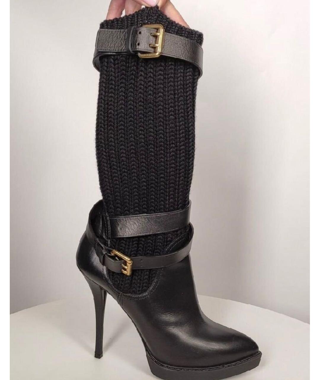 GUCCI Черные кожаные сапоги, фото 7