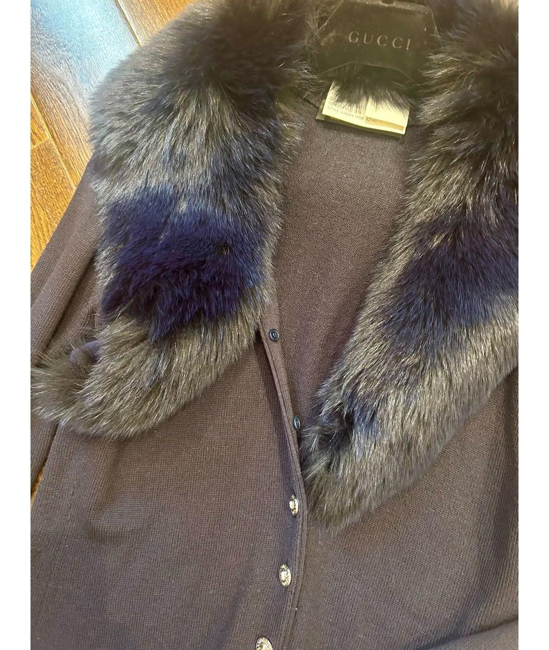 VERSACE Темно-синий шерстяной кардиган, фото 4