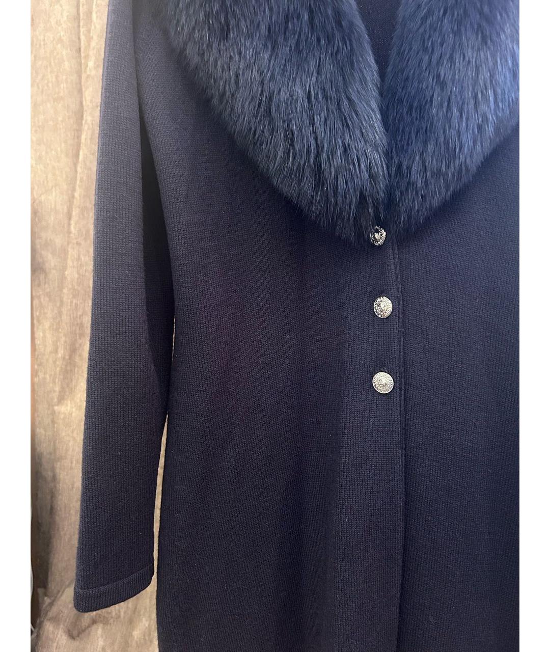 VERSACE Темно-синий шерстяной кардиган, фото 5