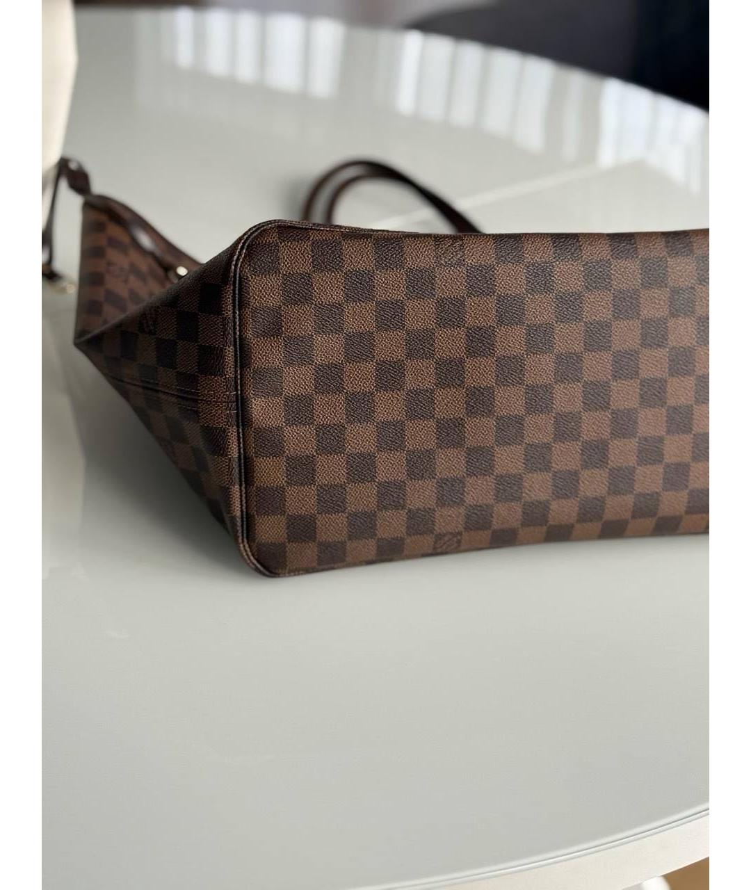 LOUIS VUITTON Коричневая кожаная сумка тоут, фото 8