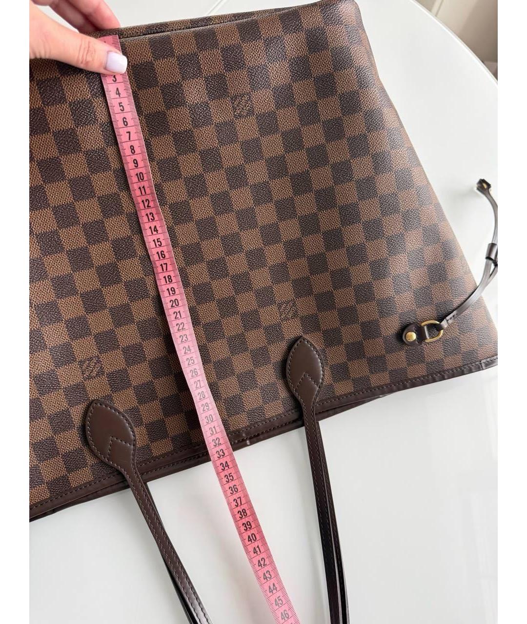 LOUIS VUITTON Коричневая кожаная сумка тоут, фото 3