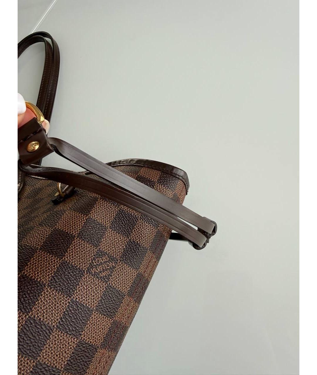 LOUIS VUITTON Коричневая кожаная сумка тоут, фото 2