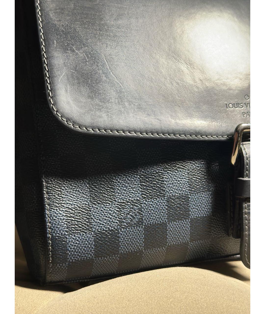 LOUIS VUITTON Черная кожаная сумка на плечо, фото 3