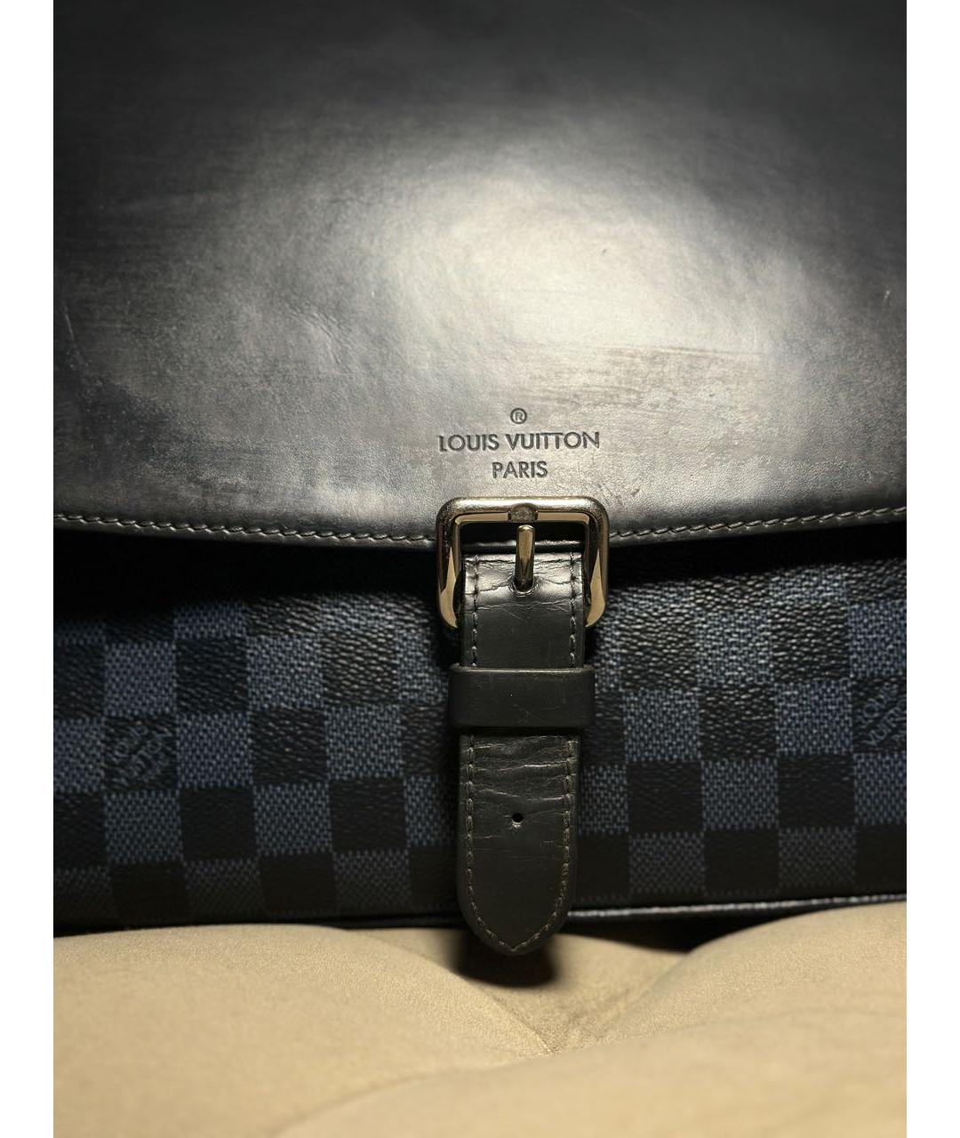 LOUIS VUITTON Черная кожаная сумка на плечо, фото 2