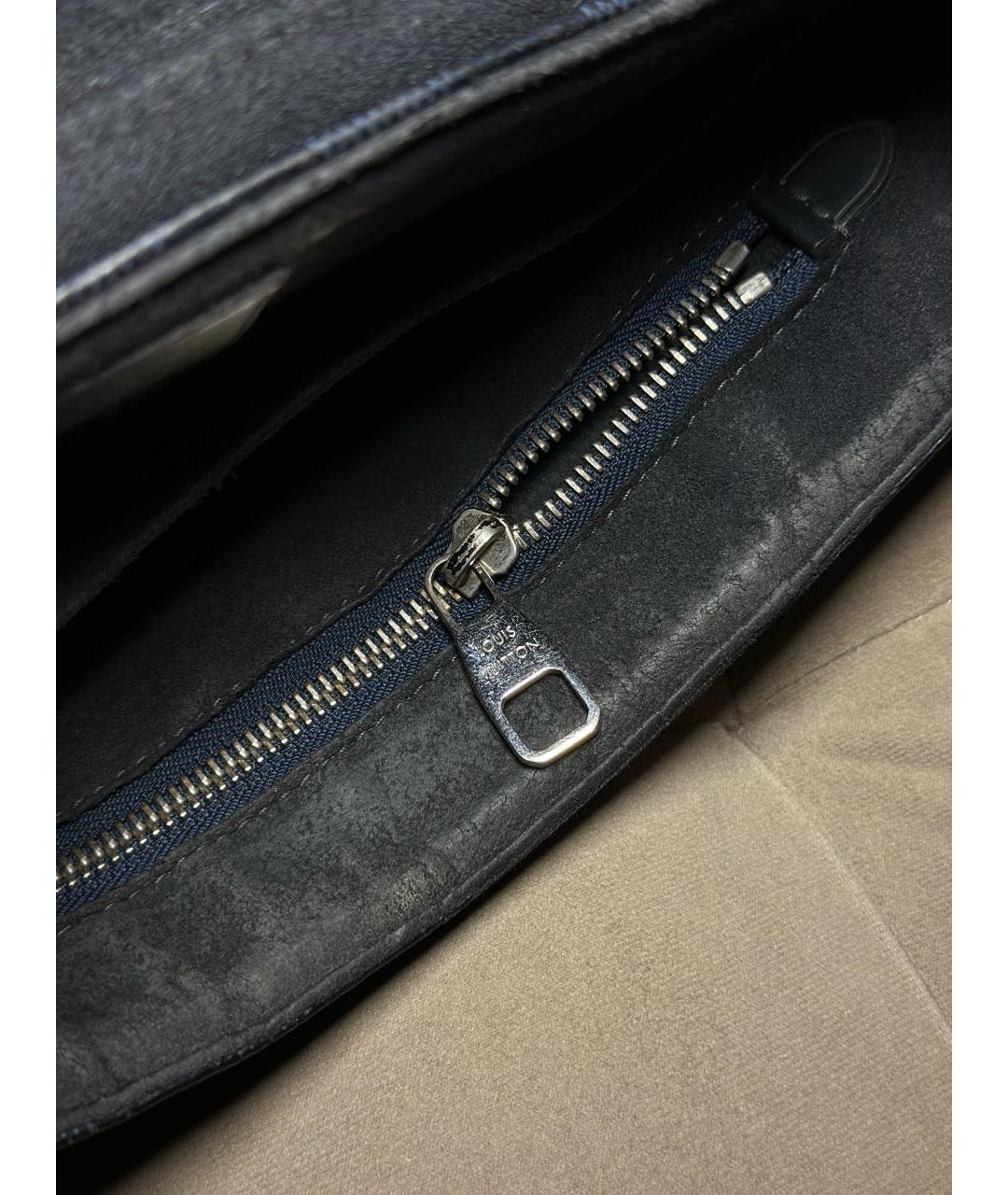 LOUIS VUITTON Черная кожаная сумка на плечо, фото 8