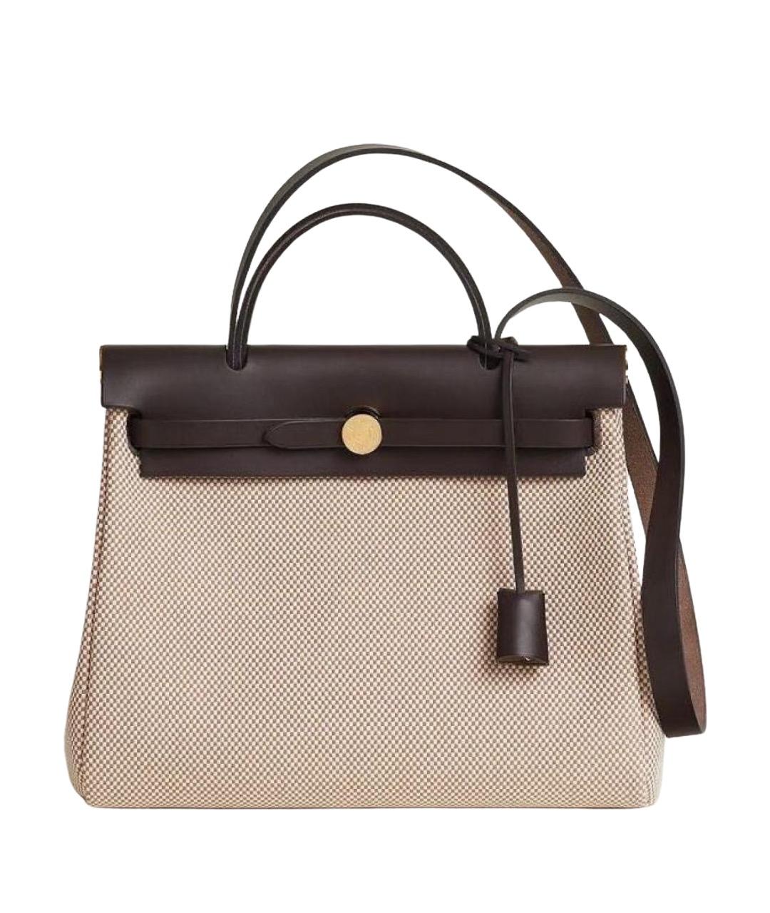 HERMES Коричневая тканевая сумка через плечо, фото 1