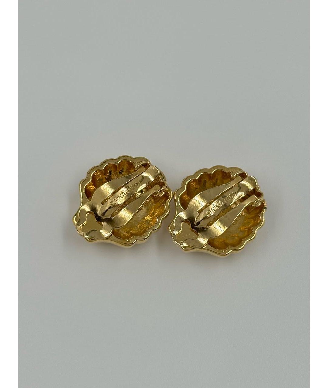 NINA RICCI Золотые металлические клипсы, фото 4