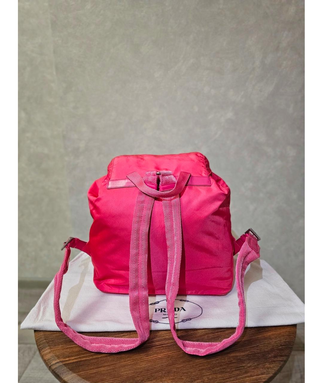 PRADA Розовый синтетический рюкзак, фото 3