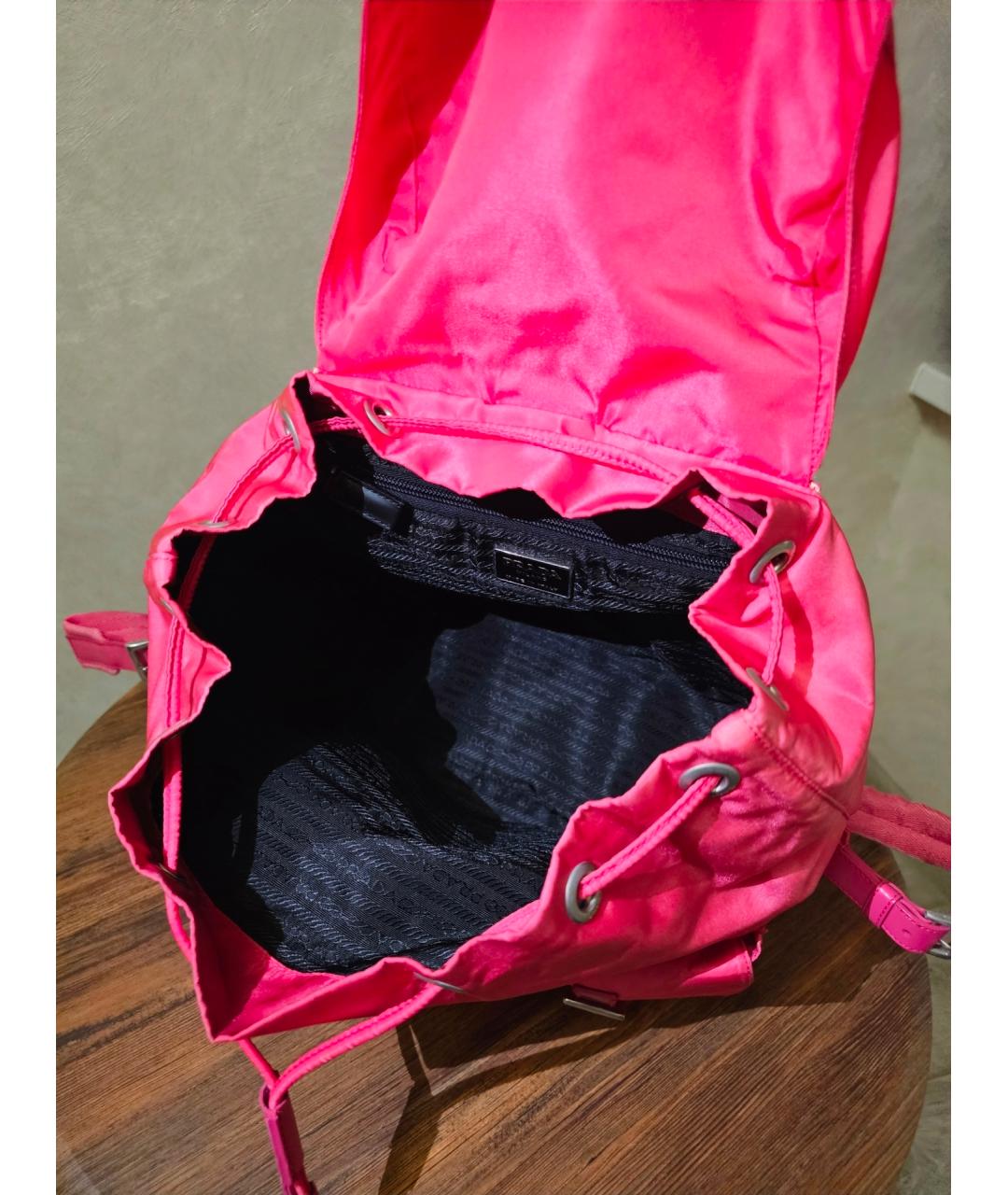 PRADA Розовый синтетический рюкзак, фото 5