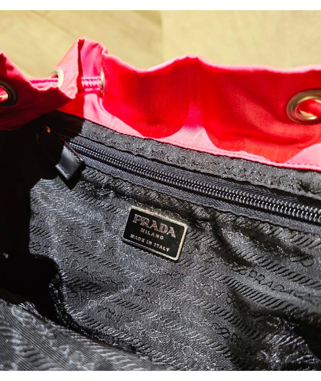 PRADA Розовый синтетический рюкзак, фото 6