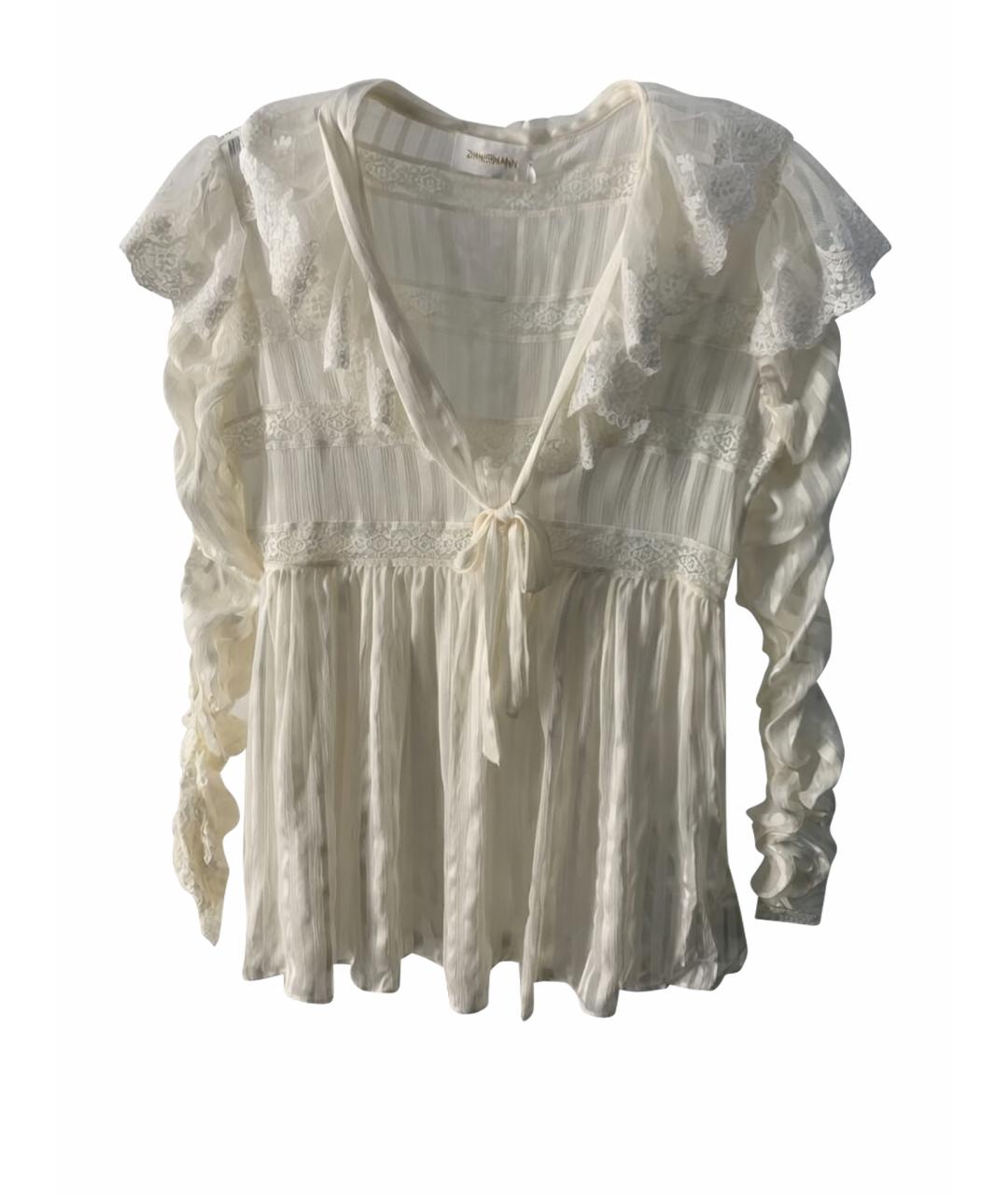 ZIMMERMANN Белая шелковая блузы, фото 1