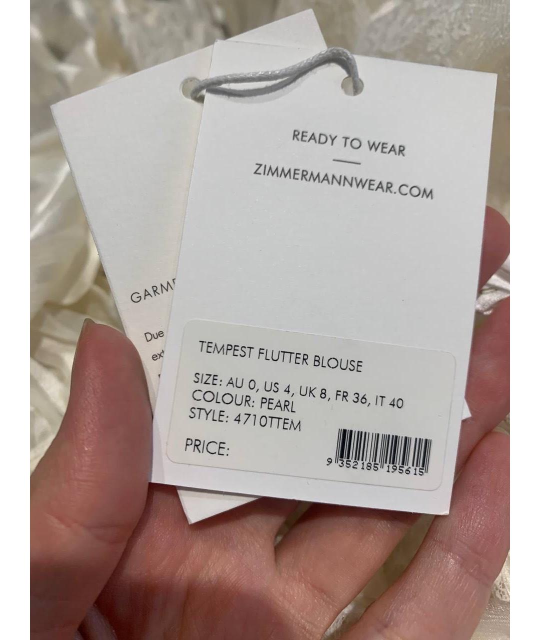 ZIMMERMANN Белая шелковая блузы, фото 3