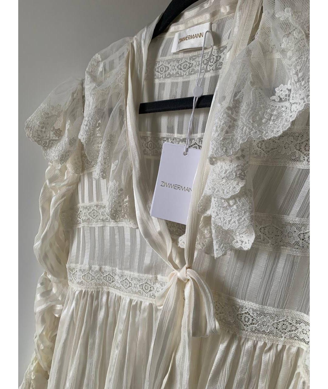 ZIMMERMANN Белая шелковая блузы, фото 2