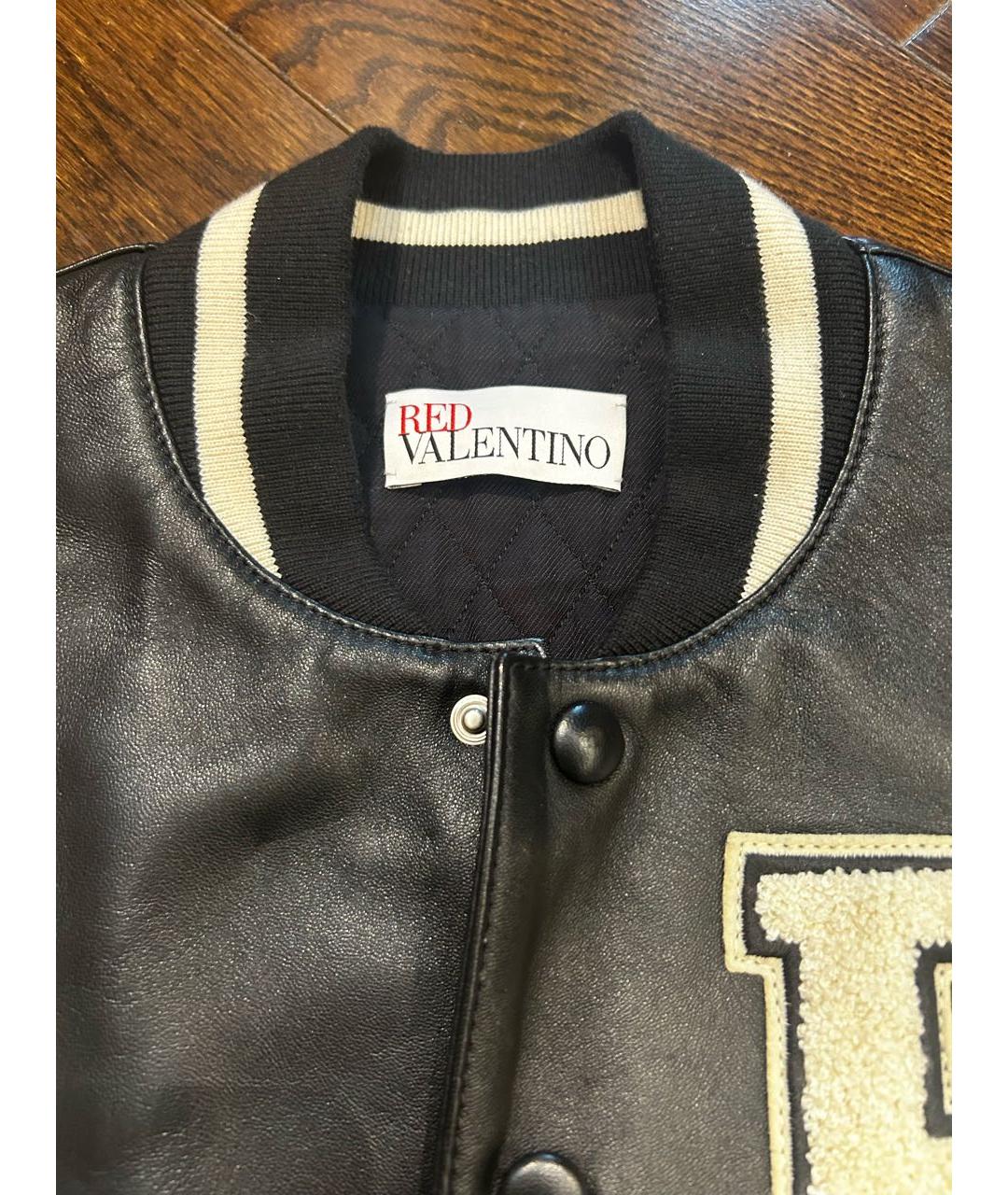 RED VALENTINO Черная кожаная куртка, фото 8