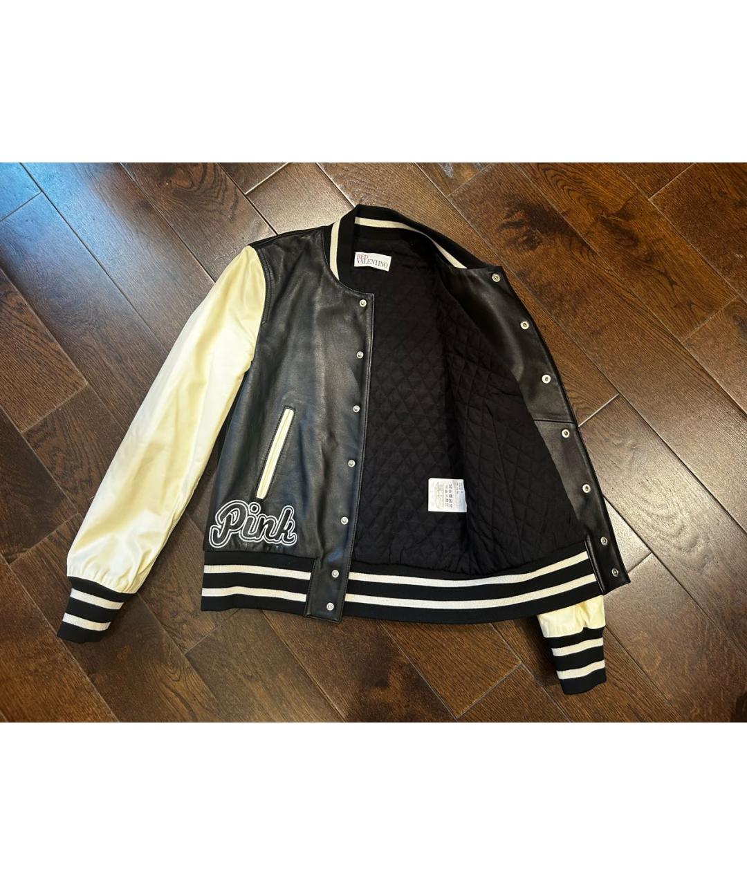 RED VALENTINO Черная кожаная куртка, фото 3