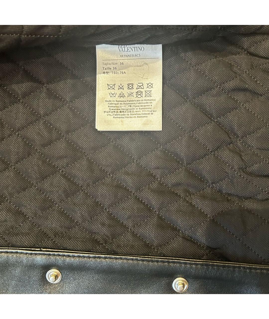 RED VALENTINO Черная кожаная куртка, фото 5