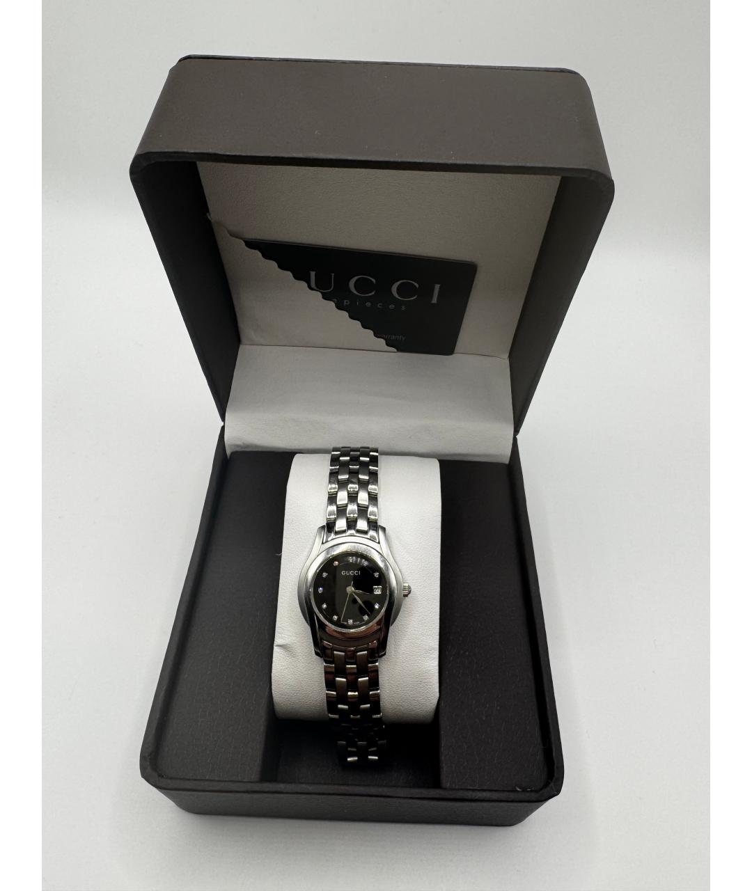 GUCCI Серебряные металлические часы, фото 5