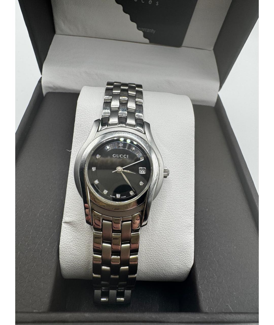 GUCCI Серебряные металлические часы, фото 6