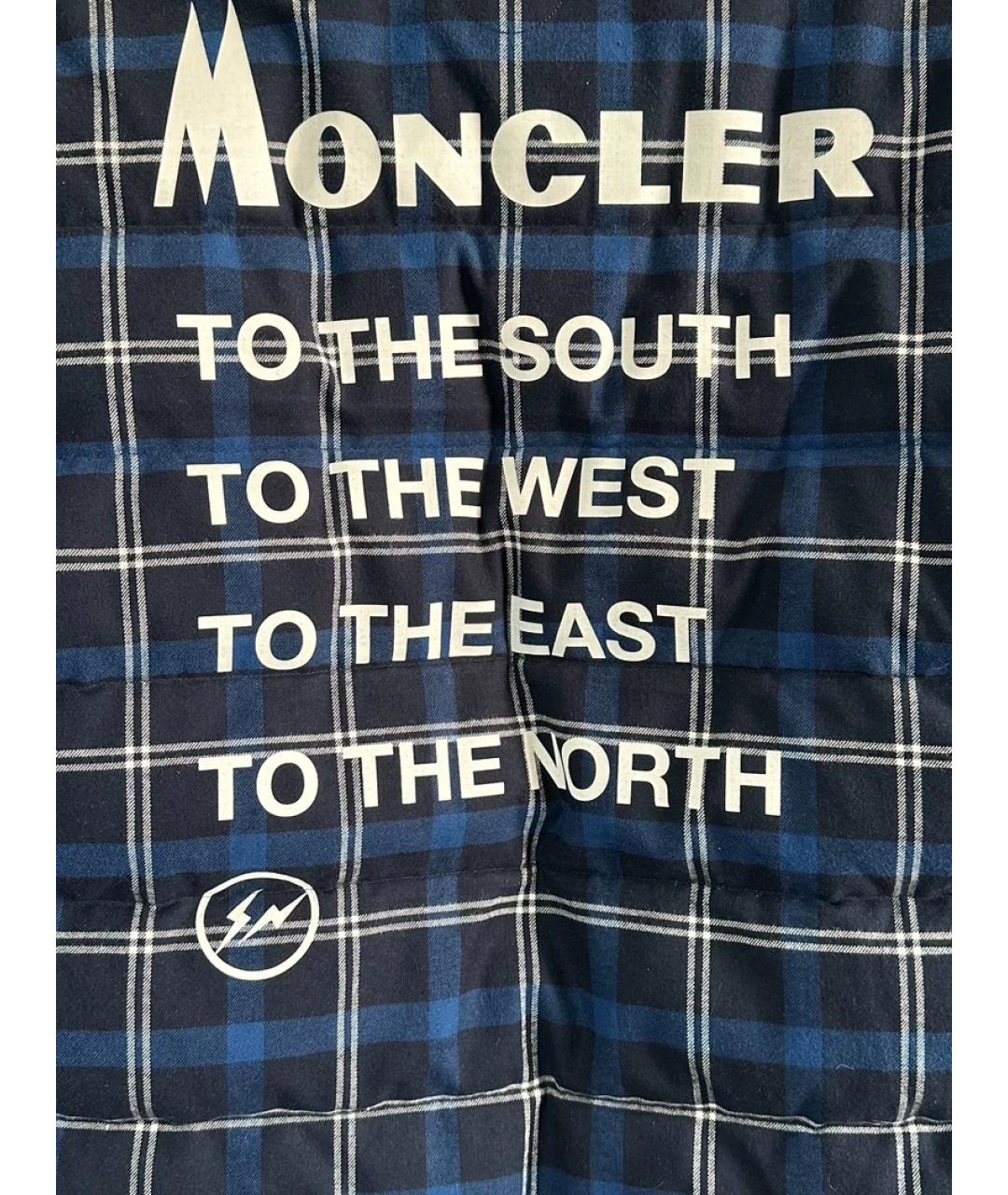 MONCLER Темно-синий пуховик, фото 2