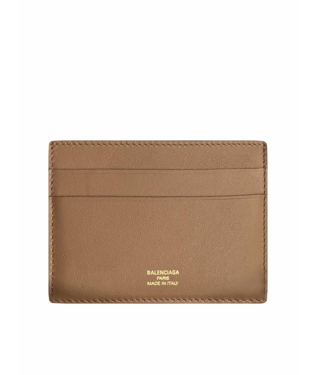 BALENCIAGA Бежевый кожаный кардхолдер, фото 1