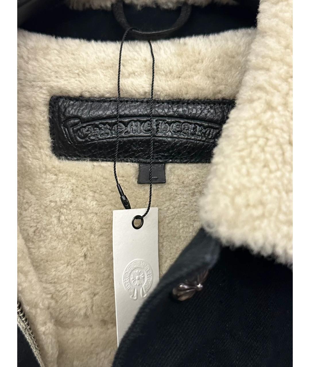 CHROME HEARTS Черная кожаная куртка, фото 2